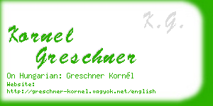 kornel greschner business card